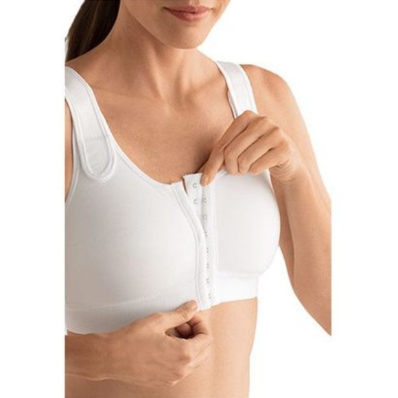 Amoena NIB 0778 Sarah Front Fasten Soft Compression Bra White Post Surgery 38 B - Picture 1 of 12